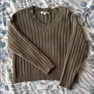 Vigoss Khaki Ribbed Knit Sweater